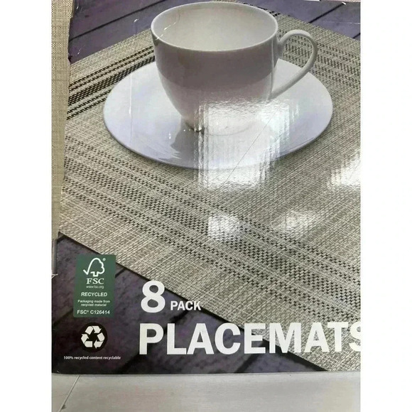 Boston Traders Home Indoor Outdoor Dining 8-Pack Placemats, 18"x12" - Picture 4 of 4